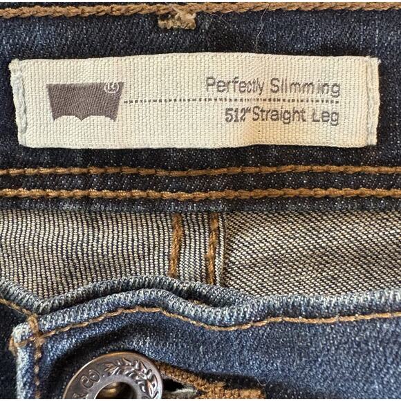 Levi's 512 Women’s Dark Wash 12M Perfectly Slimming Straight Leg Jean (32x30.5) - Picture 6 of 15